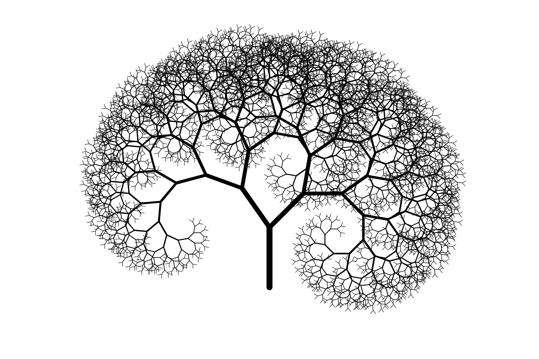 träd med två förgreningar